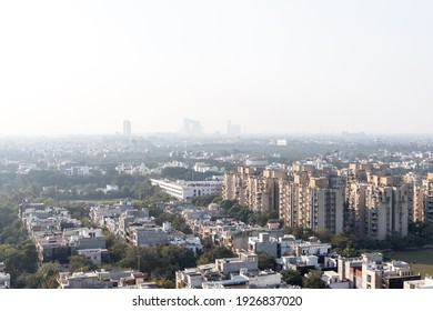 View Of Noida City From The Roof Of A Multistory Building