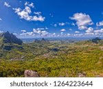 View of the North of Mauritius island  and Creve Coeur village from the summit of Mount Deux Mamelles located in Beau bois, Mauritius