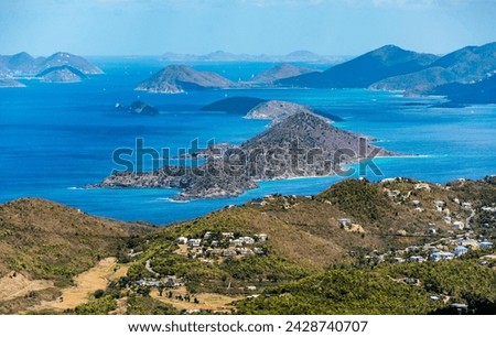 View north from mountain top on st. thomas island, u.s. virgin islands, leeward islands, west indies, caribbean, central america