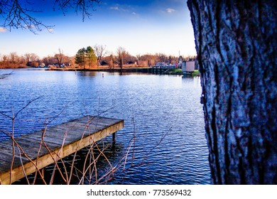 A View Of North Reservoir, Part Of The Portage Lakes, Akron, Ohio, January 2016.