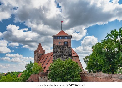 view of nuremberg castle with a beautiful summer sky - Shutterstock ID 2242048371