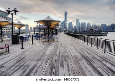 View Of NYC From New Jersey Boardwalk.