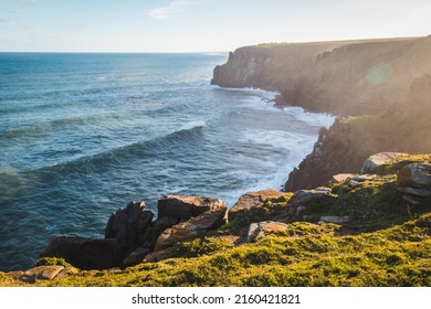 View of ocean and cliff face along the shore of the Eastern Cape, South Africa