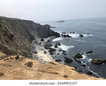 View of the ocean from the cliffs