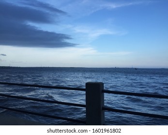 View of the ocean during twilight