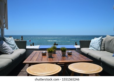 
View of the ocean from an particular bar table.