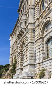 View Of The Oceanographic Museum In Monaco - Museum Of Marine Sciences In Monaco - Ville, Monaco. It Is Home To The Mediterranean Science Commission.