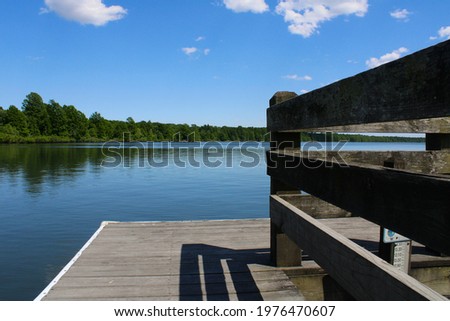 View off of dock at Phelps Lake, one of the largest lakes in NC.