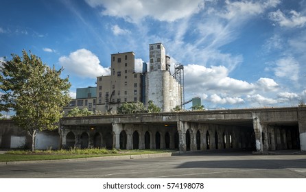 View Of Ogden Avenue Overpass As Part Of Route Sixty Six With Adm Milling Company In The Background.