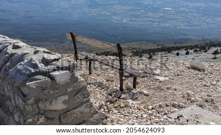 View from an old bench at the summit Mont Ventoux