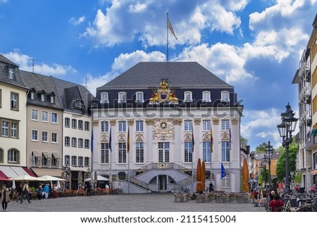 View of the Old City Hall of Bonn from the Market Square, Germany