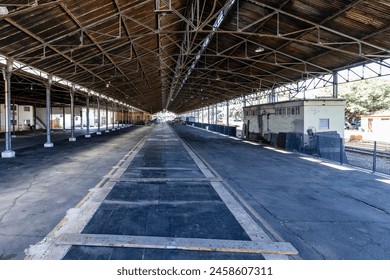 view of old empty train station, functioning as a tourist attraction at Estacao Cultura in the city of Campinas in state of São Paulo, Brazil - Powered by Shutterstock