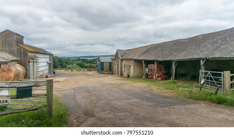 View of an old farmyard in the Kent countryside, UK
