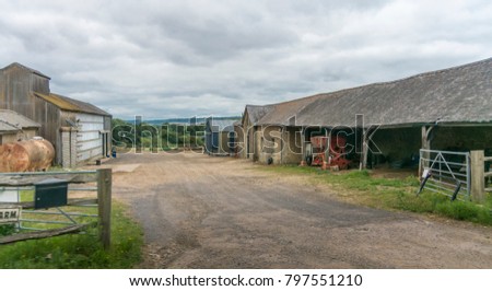 View of an old farmyard in the Kent countryside, UK