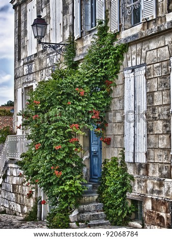 View of old house in la rochelle France