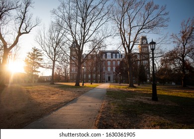 View Of Old Main, The Oldest Building On The Campus Of The University Of Arkansas, In Fayetteville, AR.