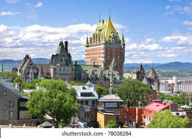 View of old Quebec and the Château Frontenac, Quebec, Canada. It was designated a National Historic Site of Canada during 1980. the site was the residence of the British governors of Lower Canada. - Shutterstock ID 78038284
