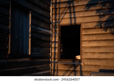 View of an old rustic cabin