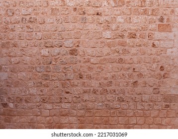 A View Of An Old Stonewall.  Close Up Stonewall Background.