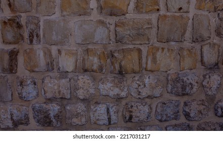 A View Of An Old Stonewall.  Close Up Stonewall Background.