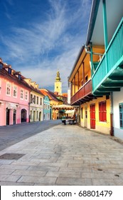 View Of Old Street In Zagreb