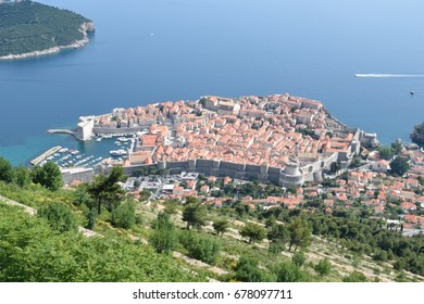 A view of the old town of Dubrovnik, Croatia from the mountains