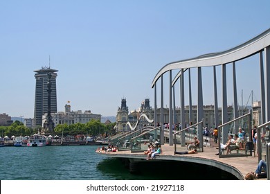 View of Olympic Port of Barcelona, Spain during summer