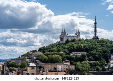 View on the basilica of Notre Dame de Fourviere in Lyon (France).