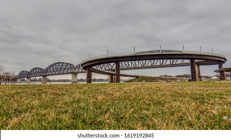 View On Big Four Bridge In Louisville At Daytime In Spring