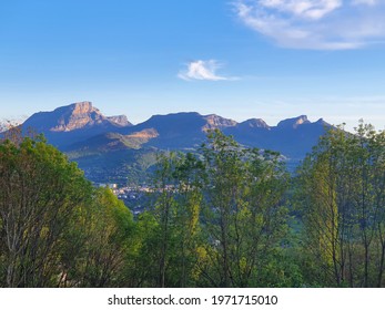 View On Chartreuse Mountains At The Sunset In The Forest