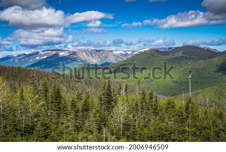 View on the Chic Choc mountains and the Mont Albert of the Gaspesie National Park in Quebec (Canada)