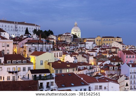 View on Church of Santa Engracia in Alfama, Lisbon, Portugal