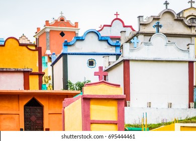 View on colorful maya cemetery by Chichicastenango in Guatemala