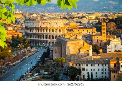 View On Colosseum In Rome, Italy
