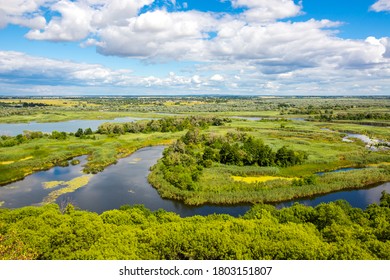 view on delta river from top on hill. nice summer landscape from Ukraine - Shutterstock ID 1803151807