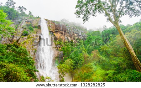 View on Diyaluma water fall Sri lanka located betwenn Wellawaya and Haputale
