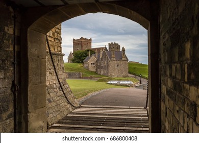 View On Dover Castle In Summer, England