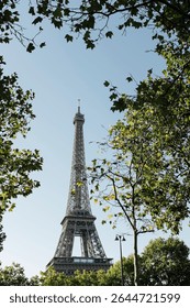 View on Eiffeltower, summer evening 