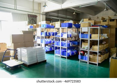 View On Empty Warehouse Of Small Factory