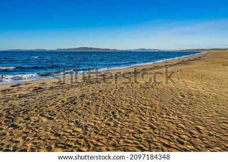 View on Ferguson beach, early in the morning on a summer day, beach located near Sept-Iles, in Cote Nord region of Quebec, Canada