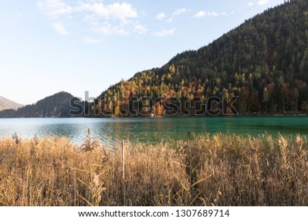 View on Hintersteiner See, Scheffau a. Wilden Kaiser, Tyrol, Austria