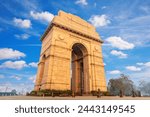 View on India Gate in a cloudy day, New Dehli, Delhi, India
