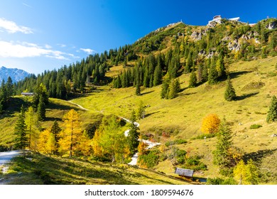 View On Jenner Mountain In Berchtesgaden National Park In Bavarian Alps During Fall In Germany