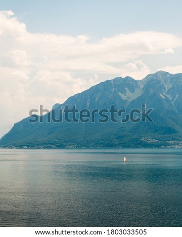 View on the Lac leman in switzerland with a ship