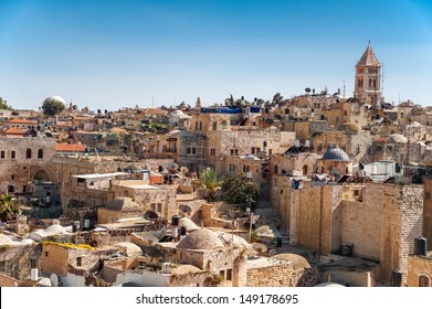 View on the landmarks of Jerusalem Old City,
