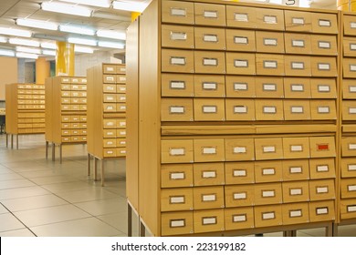 View On Library Wooden Card Catalog 