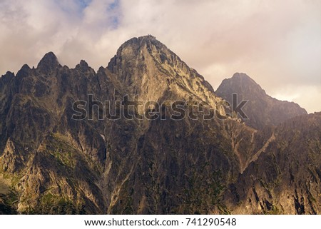View on Lomnicky Stit in high Tatra Mountains
