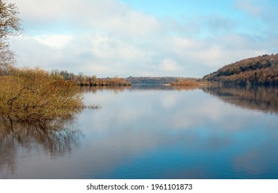 View on Lough Oughter in the Autumn in Killykeen Forest Park, Co. Cavan,  Ireland