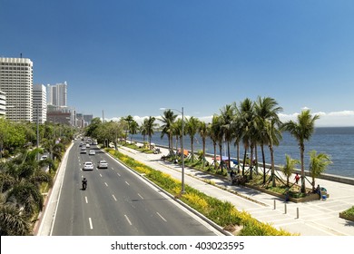 View on Manila bay embankment