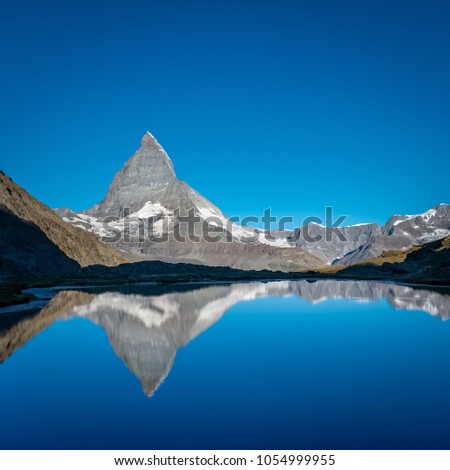 Similar – Foto Bild Matterhorn and Dente Blanche from Riffelsee mountain lake